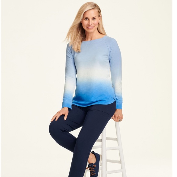 Talbots Dip Dye Pullover in Blue - Picture 2 of 2